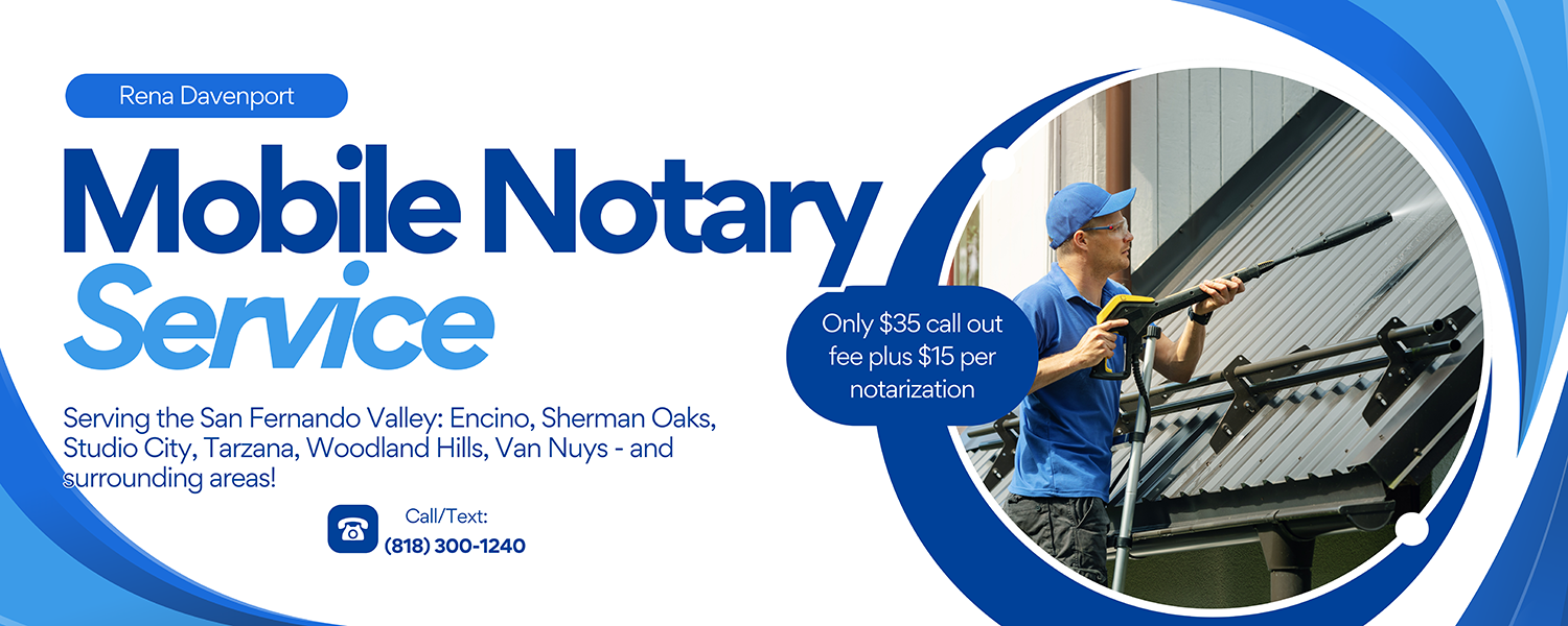 Mobile Notary Los Angeles Website Banner